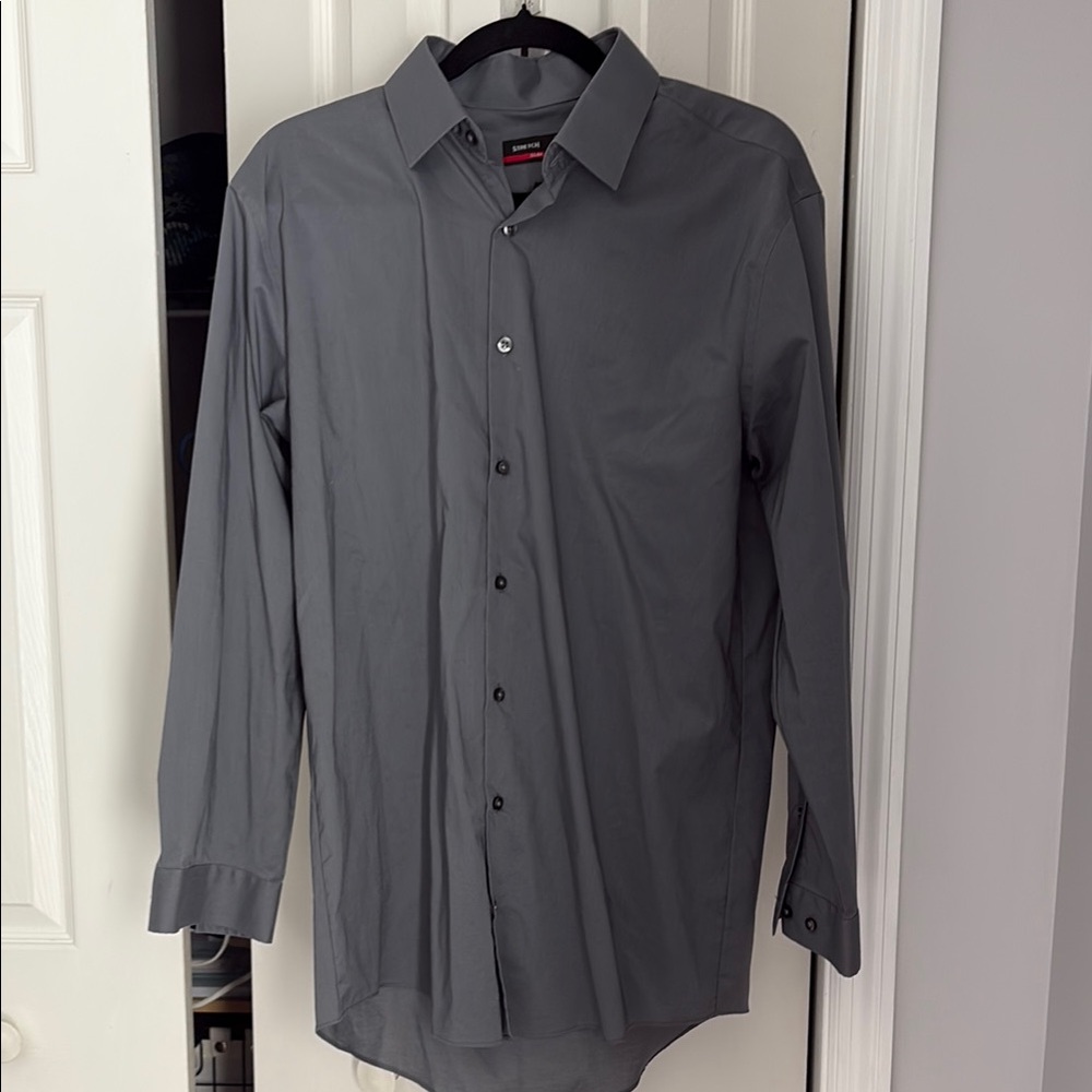 jf j.ferrar Gray Casual Button Down Shirt